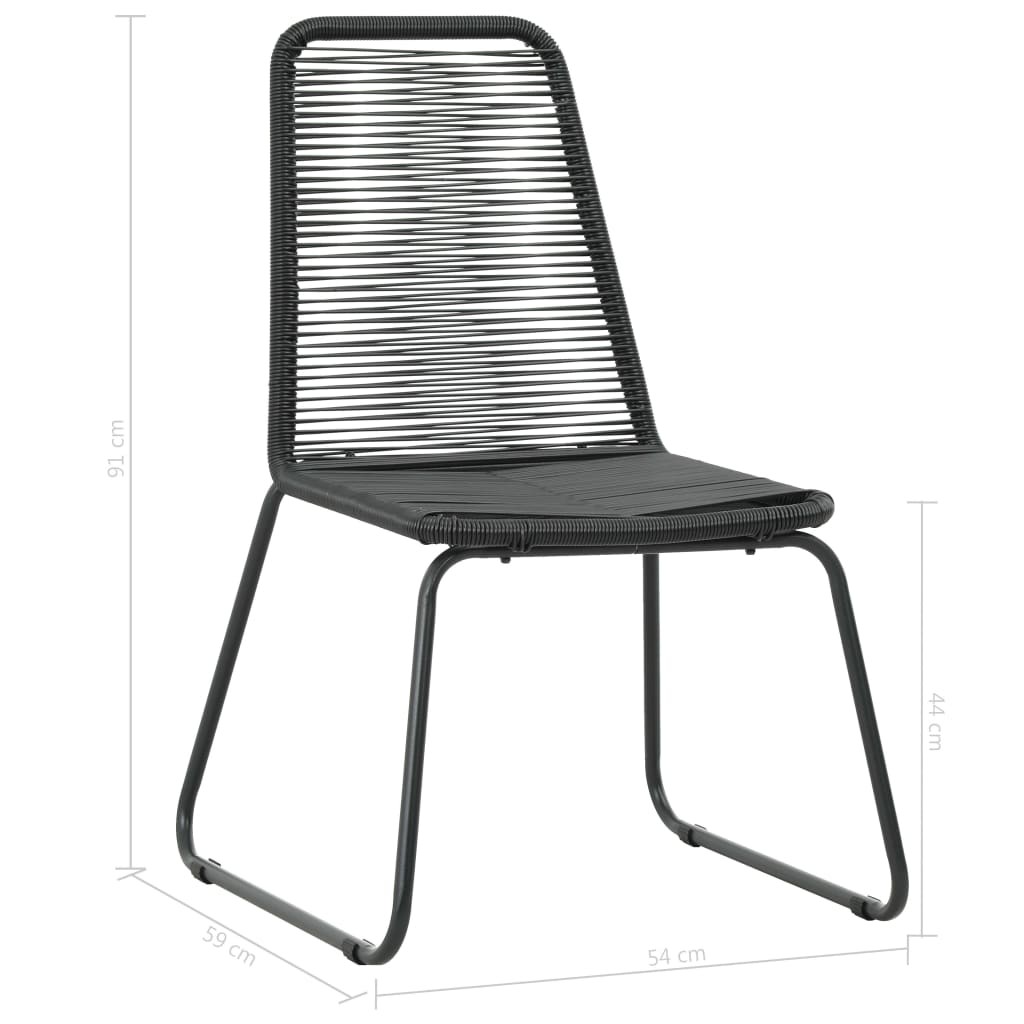 3 Piece Garden Dining Set PVC Rattan Black